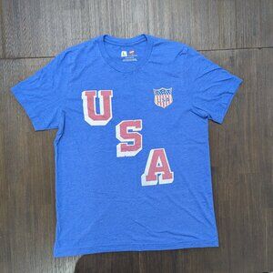 Streaker Sports | 1960 USA Hockey | Forgotten Miracle Large Blue T-Shirt